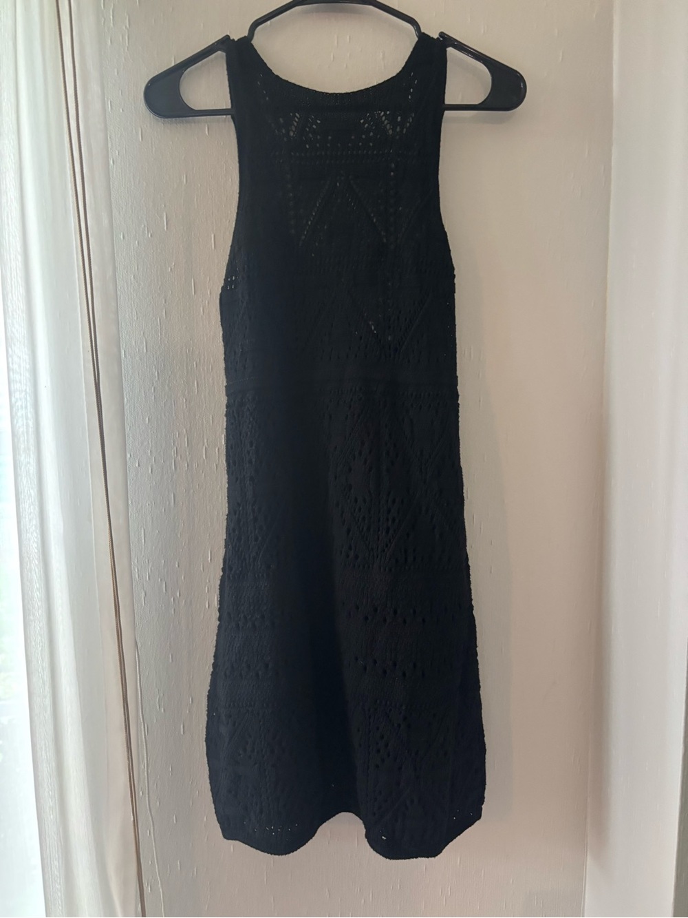Zara Black Lace Knit Halter Dress - Women